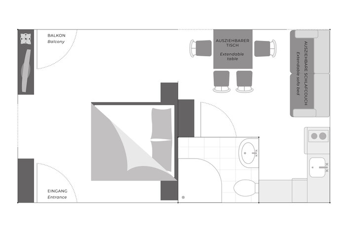 2D Grundriss des Appartements | © Privat